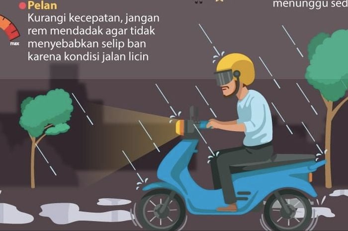 Tips Aman Berkendara Saat Hujan Deras